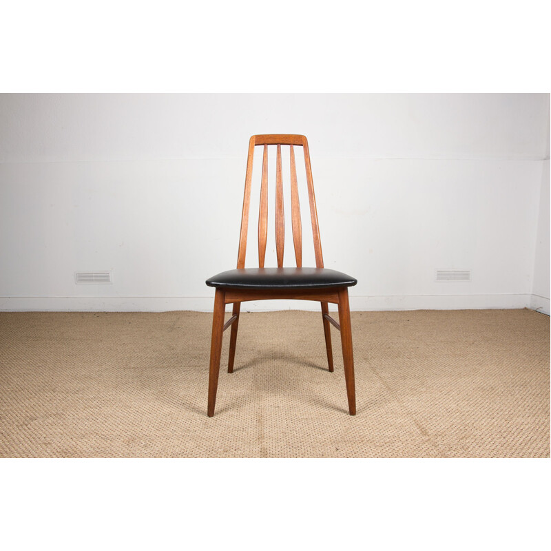 Set of 4 vintage teak chairs Eva by Niels Koefoed, Danish 1960s