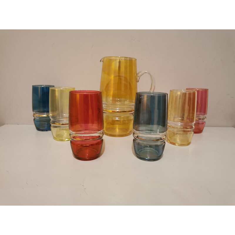 Vintage orangeade set multicolored 1960s