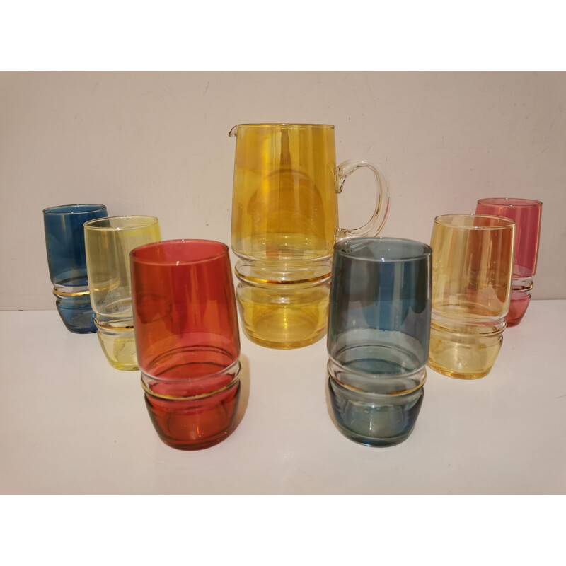 Vintage orangeade set multicolored 1960s