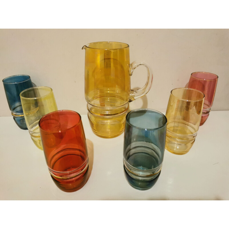 Vintage orangeade set multicolored 1960s