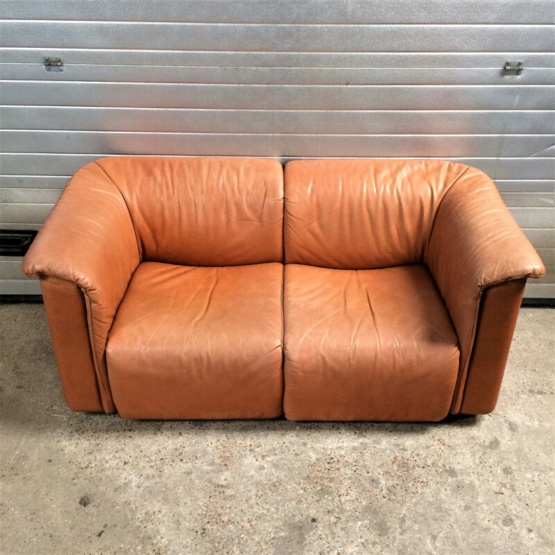 Vintage Leather Karl Wittmann Hochbarret sofa 1970s