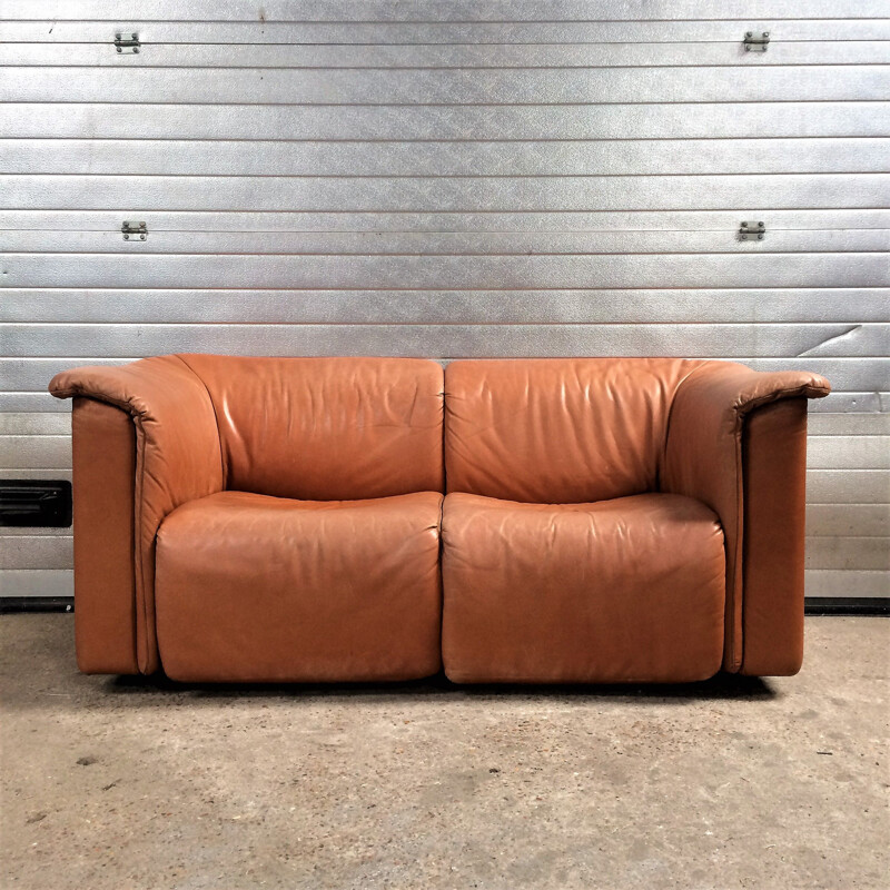 Vintage Leather Karl Wittmann Hochbarret sofa 1970s