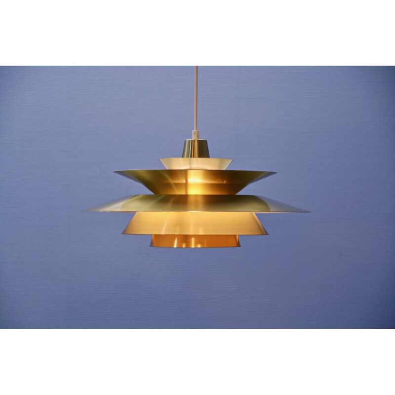 Vintage hanging lamp in brass, Danish 1970s