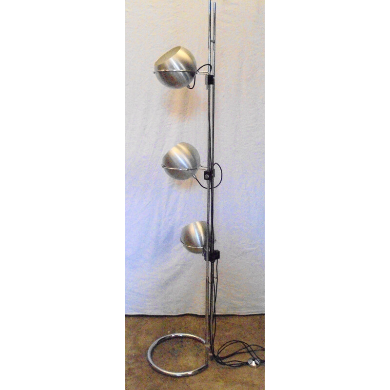 Lampadaire vintage 3 boules de Gioffredo Reggiani 1970