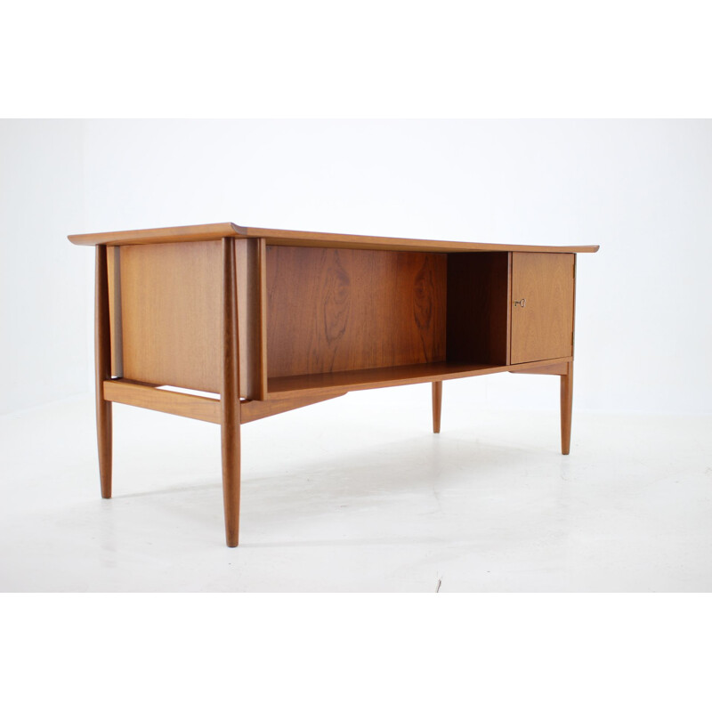 Vintage Arne Vodder Teak Free Standing Writing Desk for H.P. Hansen, Denmark 1960s