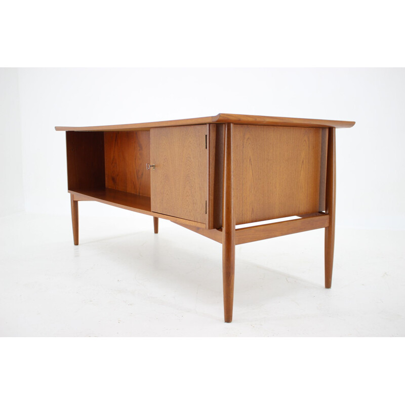 Vintage Arne Vodder Teak Free Standing Writing Desk for H.P. Hansen, Denmark 1960s