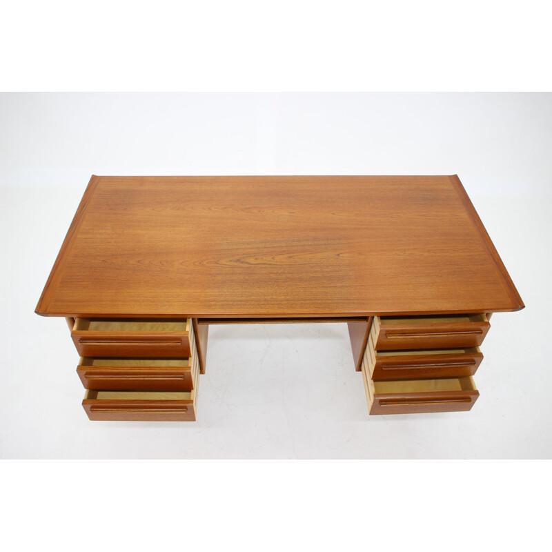 Vintage Arne Vodder Teak Free Standing Writing Desk for H.P. Hansen, Denmark 1960s