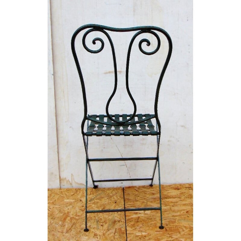 Set of 10 vintage iron chair 1930s