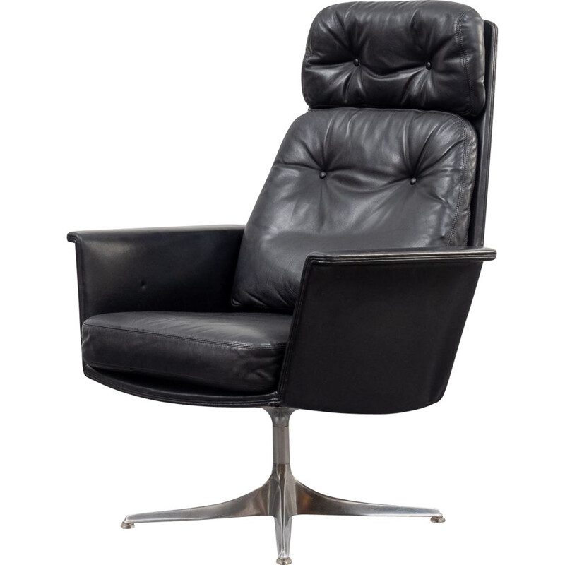 Vintage leather Sedia armchair by Horst Brüning for COR, Germany 1960