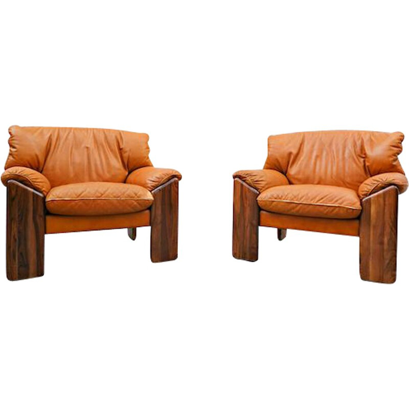 Pair of vintage armchairs from Sapporo for Mobil Girgi, Italy 1970