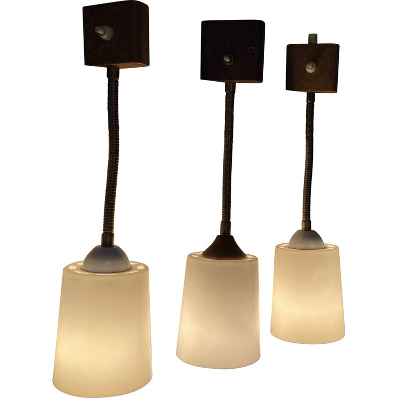 Set of 3 adjustable vintage sconces, Scandinavian 1950s