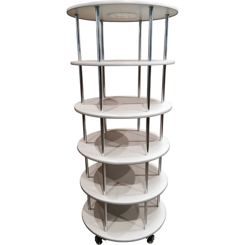 Large modular vintage shelf and industrial rotating shelf