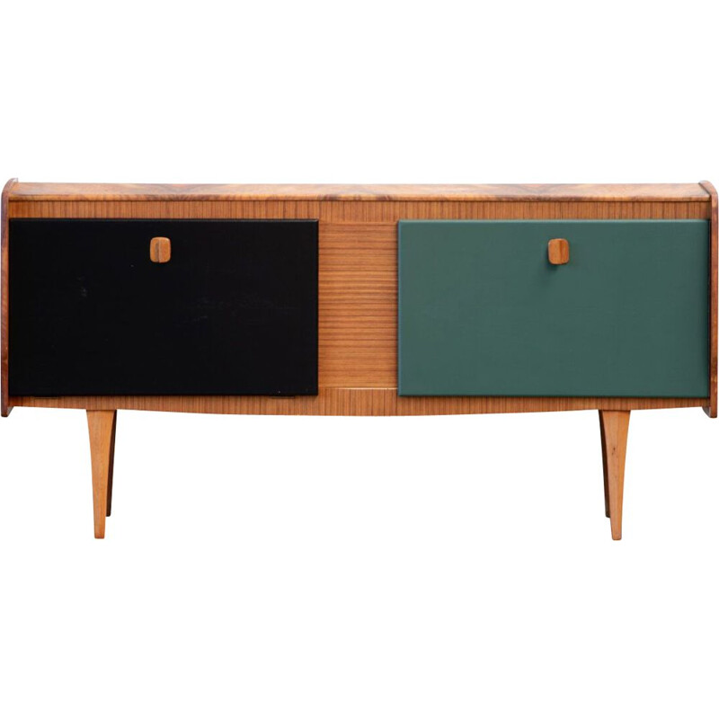 Enfilade vintage en teck et noyer, Scandinave 1960