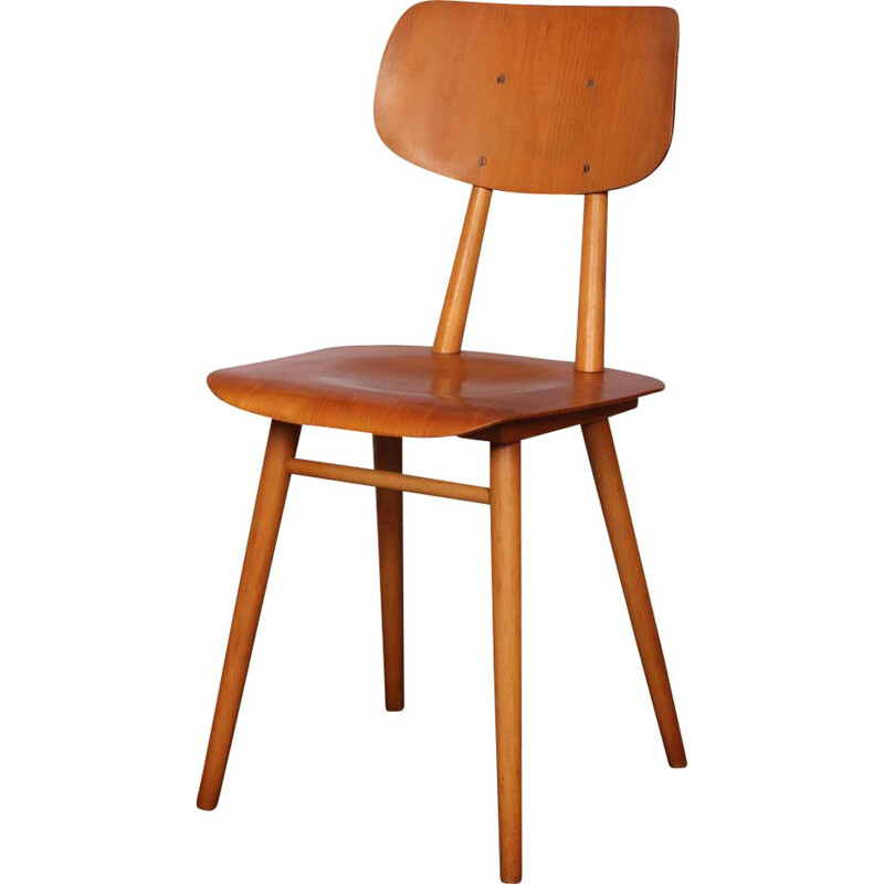 Vintage wooden chair by Ton, Czech Republic 1960s