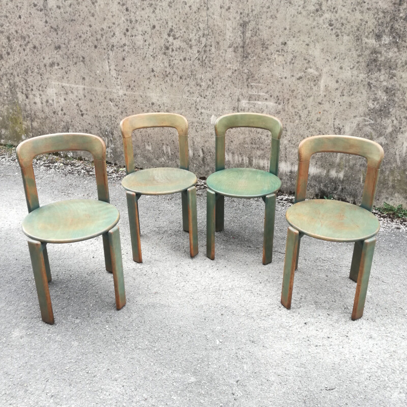 Lot de 4 chaises vintage de Bruno Rey pour Dietiker