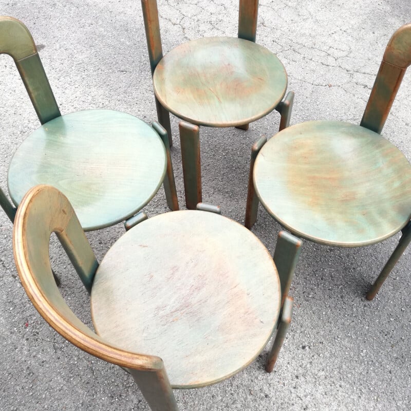 Lot de 4 chaises vintage de Bruno Rey pour Dietiker