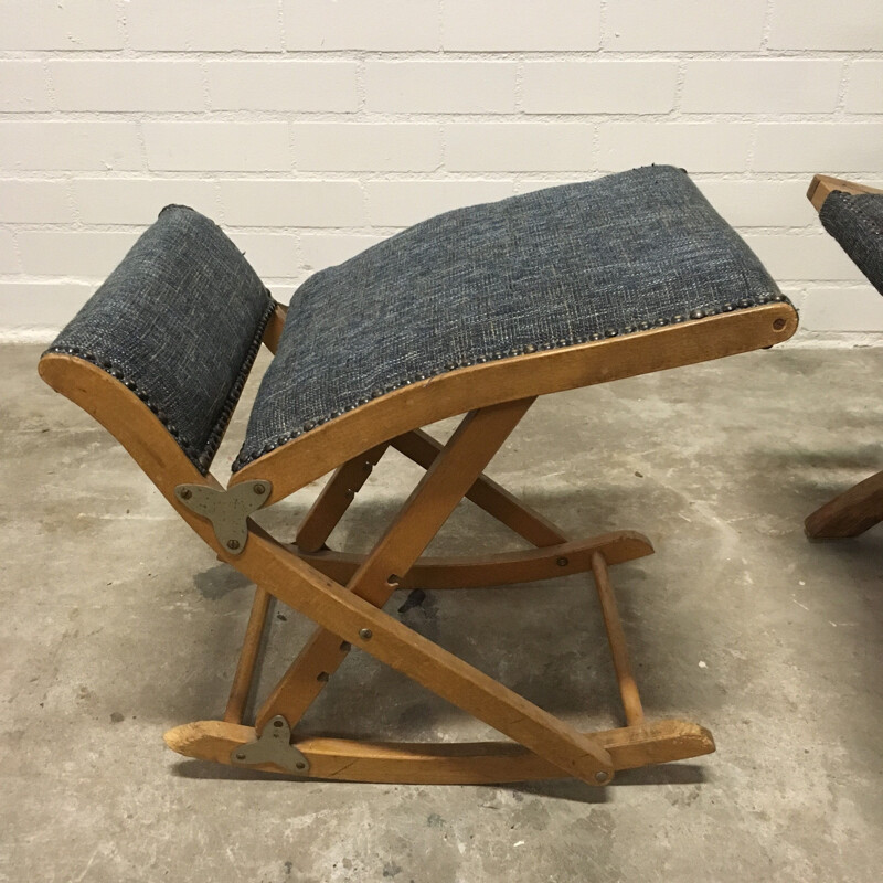 Vintage-Lounge-Sessel mit Hocker