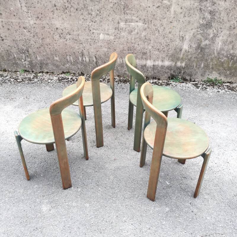 Lot of 4 vintage chairs by Bruno Rey for Dietiker