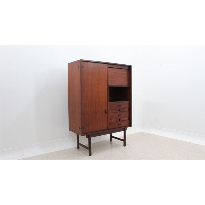 Vintage teak bar cabinet F.lli Proserpio, Italian 1950s