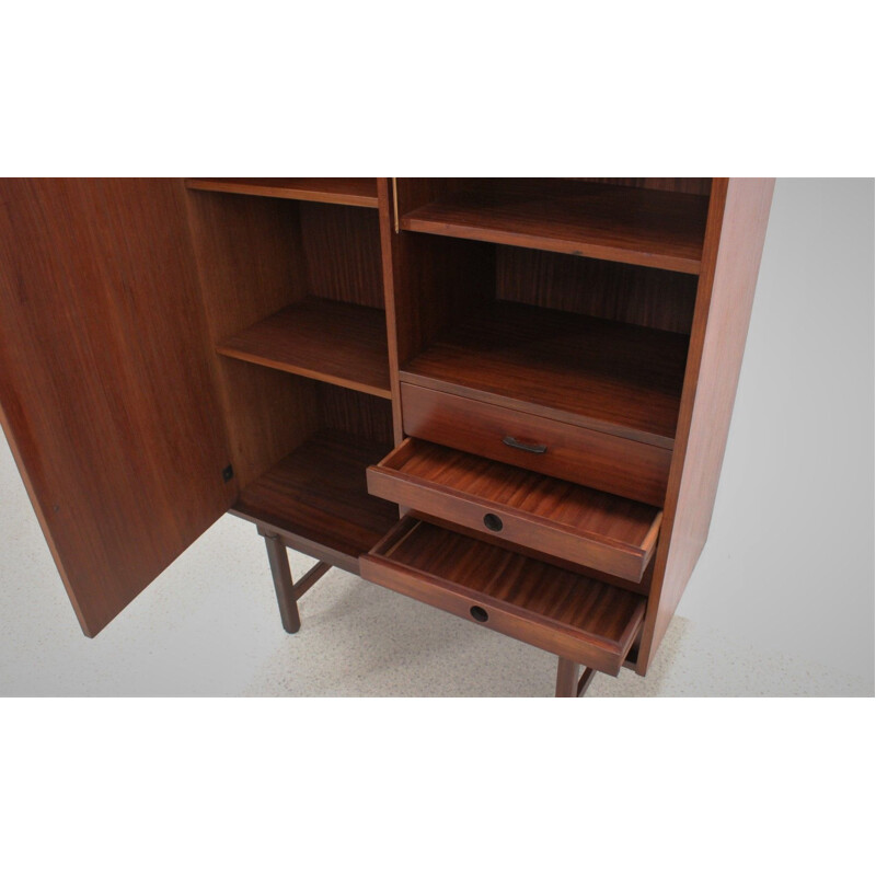 Vintage teak bar cabinet F.lli Proserpio, Italian 1950s