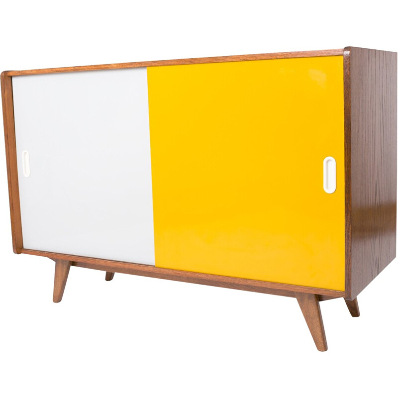 Yellow Interier Praha sideboard in wood and plastic, Jiri JIROUTEK - 1960s