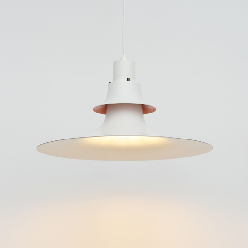 Vintage white hanging lamp, Danish 1970s