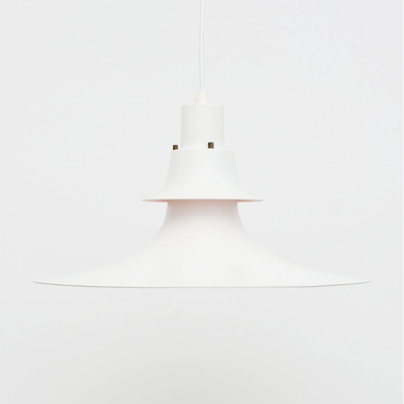 Vintage white hanging lamp, Danish 1970s