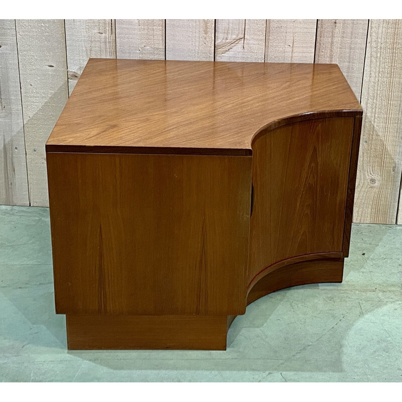 Vintage teak G teak corner plan 1970s