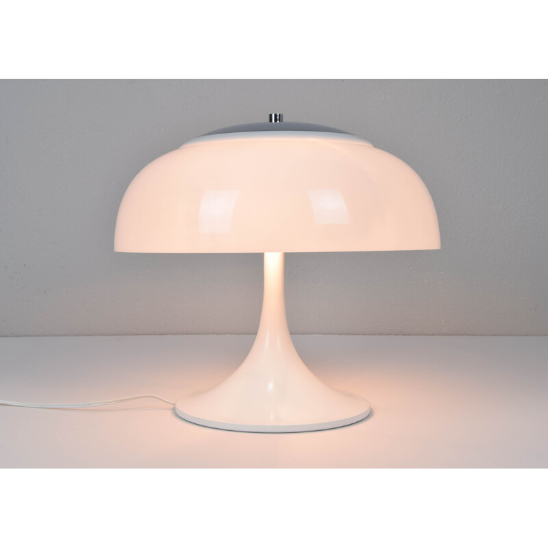 Vintage Tulip Modern White Mushroom Table Lamp from Tramo, Spain 1960