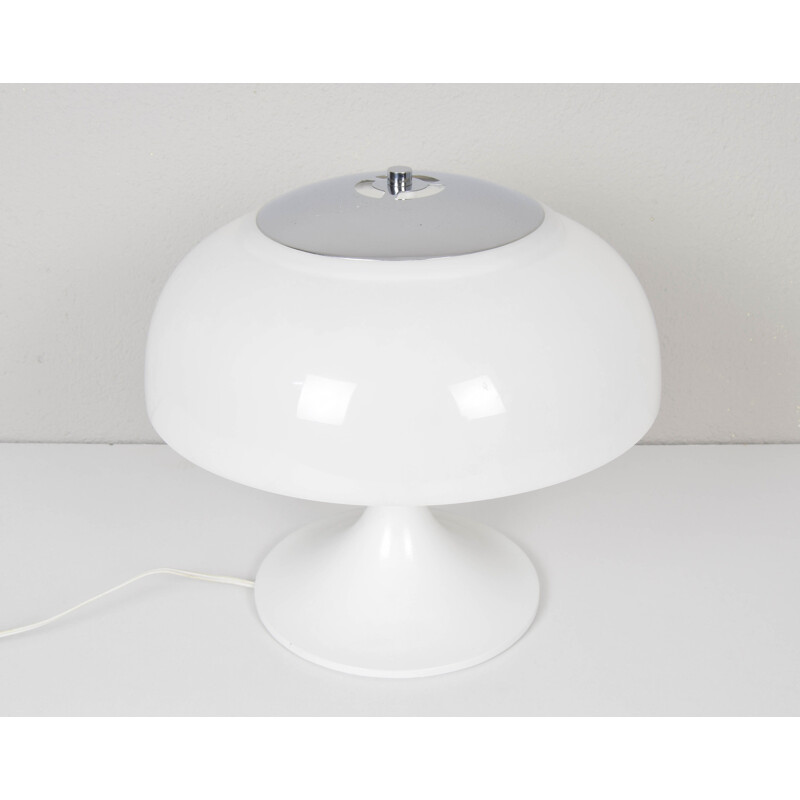 Vintage Tulip Modern White Mushroom Table Lamp from Tramo, Spain 1960