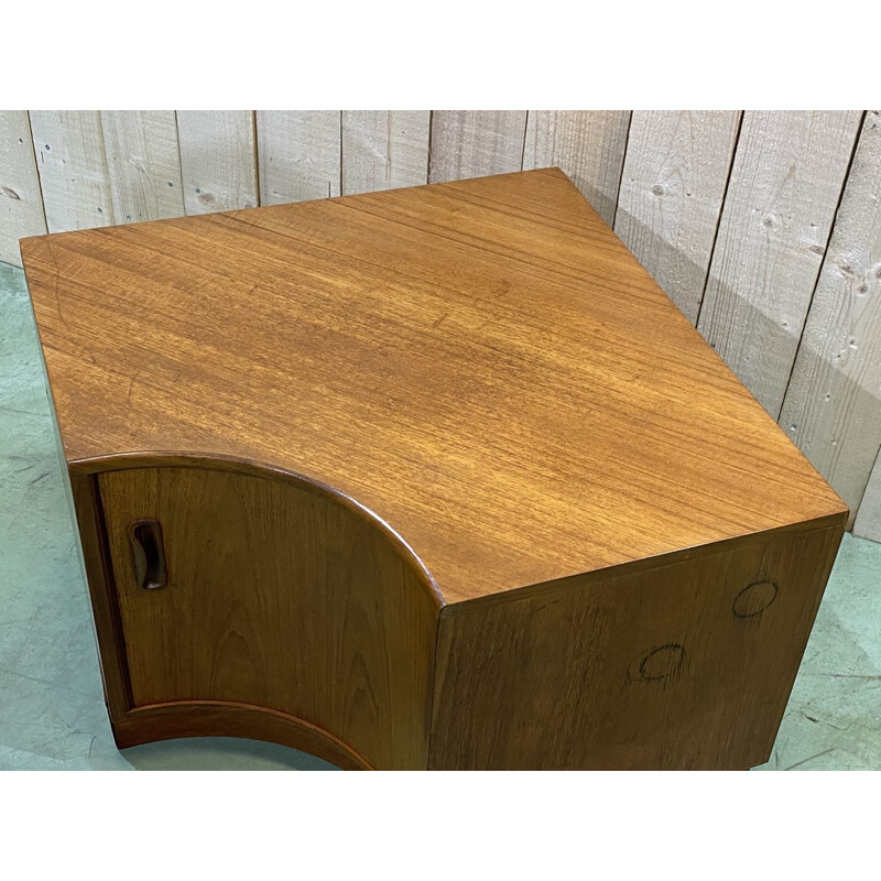 Vintage teak G teak corner plan 1970s