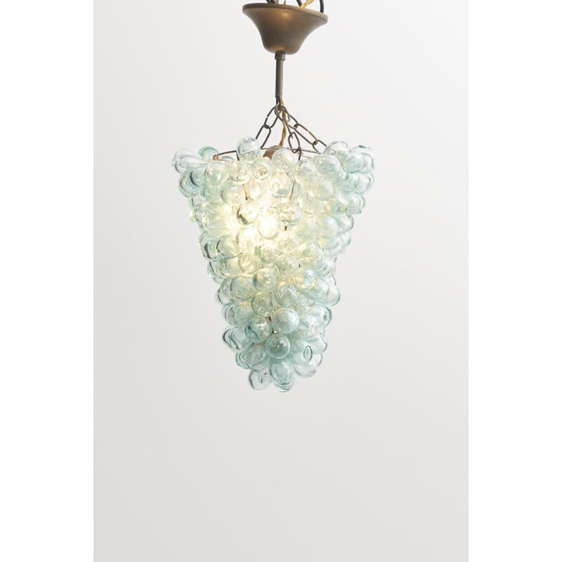 Vintage Glass Pendant Lamp Grapes, Italy