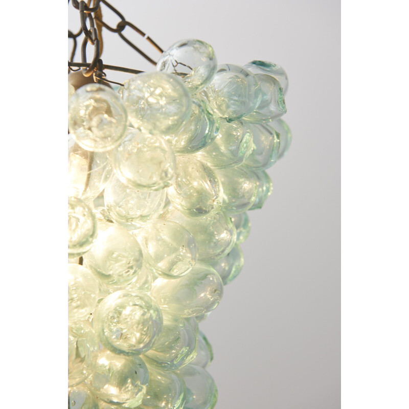 Vintage Glass Pendant Lamp Grapes, Italy