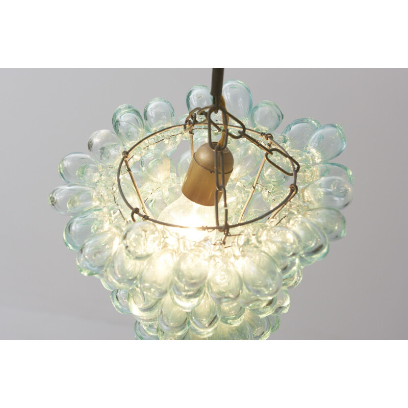 Vintage Glass Pendant Lamp Grapes, Italy
