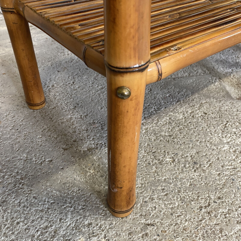 Pair of vintage bamboo bedside tables