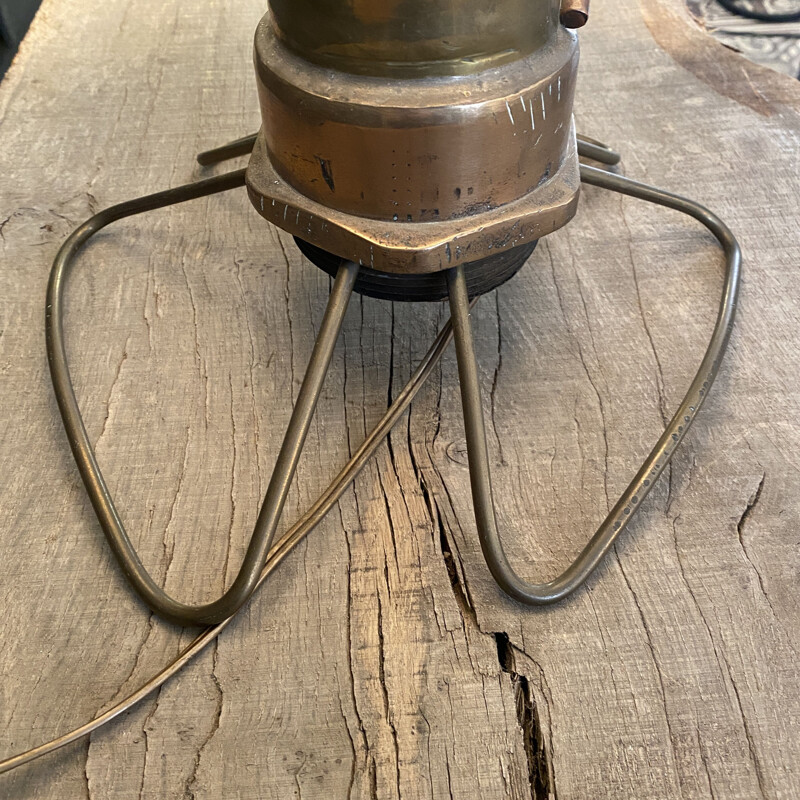 Vintage brutalist brass and copper lamp 1970s