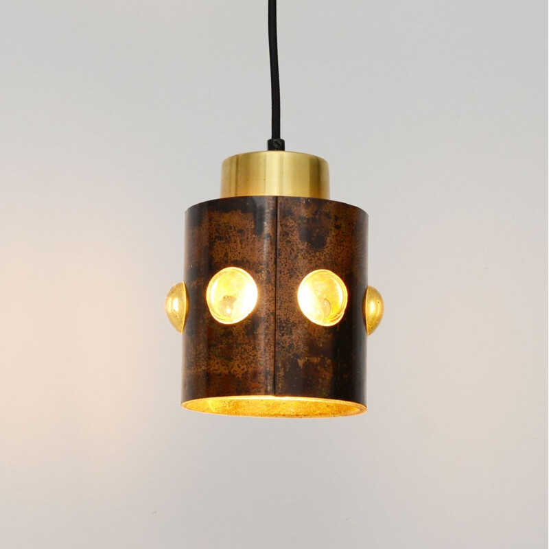 Vintage Copper Pendant Lamp By Nanny Still For Raak 1960s