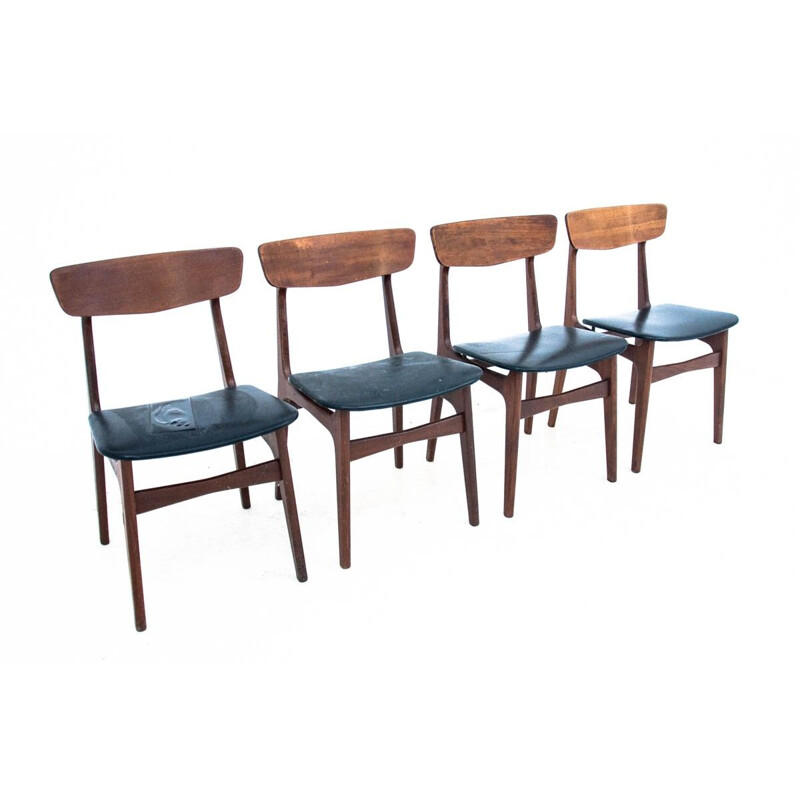 Set of 4 vintage chairs, Denmark, 1960s