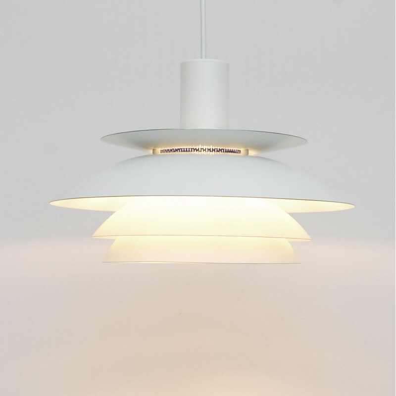 Vintage White Form Light pendant Lamp, Danish 1970s