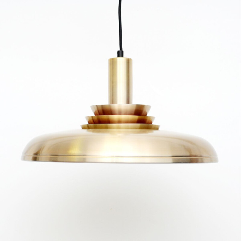 Vintage pendant lamp in golden brass, Danish 1960s
