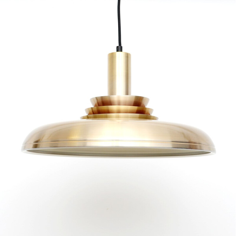 Vintage pendant lamp in golden brass, Danish 1960s