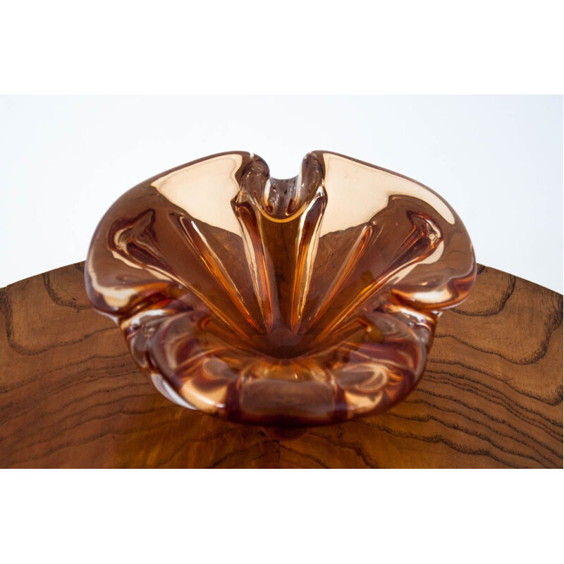 Vintage Artistic glass ashtray by J. Hospodka, Czechoslovakia 1960s