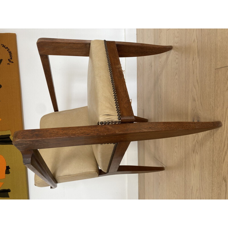 Modernistische vintage fauteuil van Francisque Chaleyssin 1930