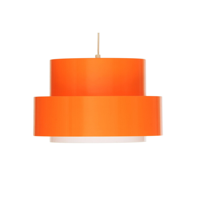 Vintage Pendant light "Cylindus" by Uno and Östen Kristiansson for Luxus, Sweden 1970s