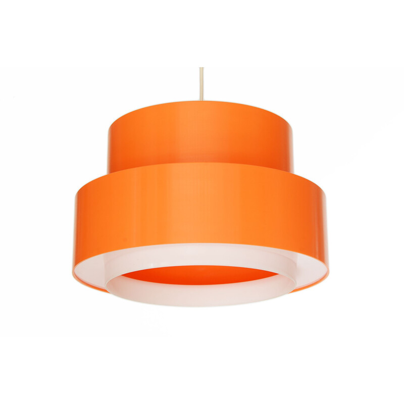 Vintage Pendant light "Cylindus" by Uno and Östen Kristiansson for Luxus, Sweden 1970s