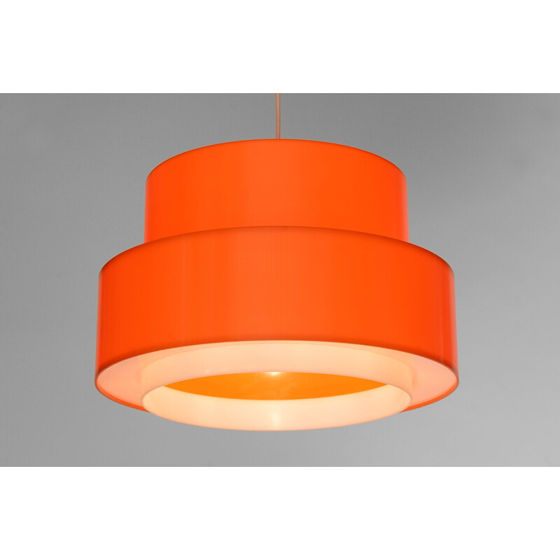 Vintage Pendant light "Cylindus" by Uno and Östen Kristiansson for Luxus, Sweden 1970s