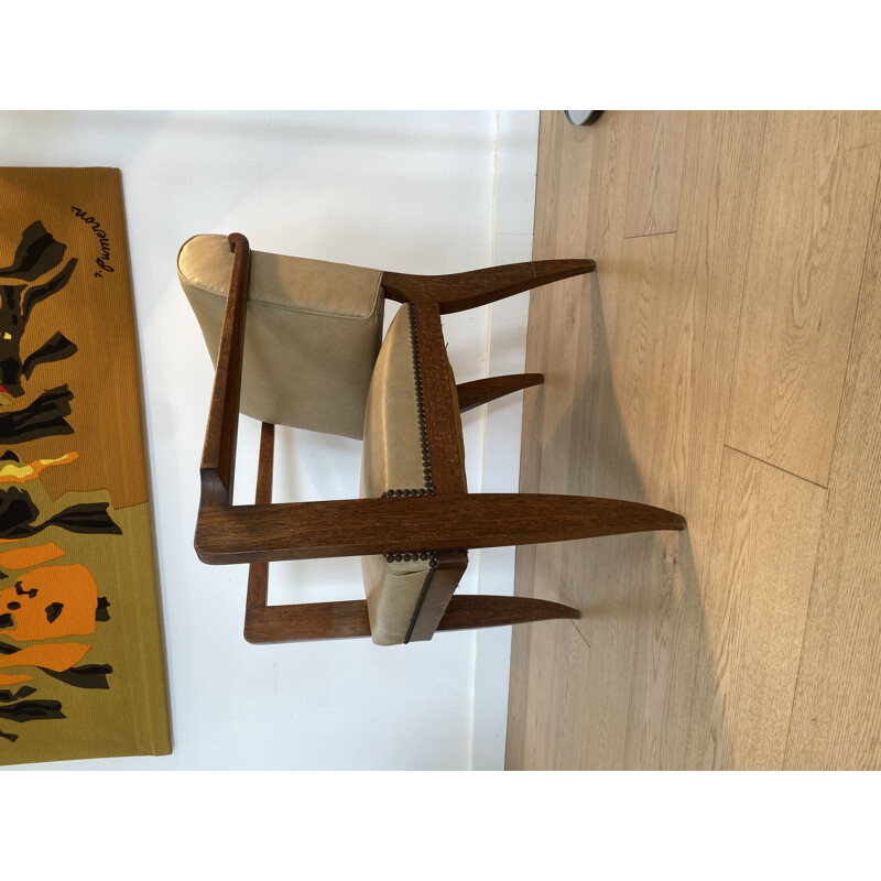 Cadeira de braços modernista vintage de Francisque Chaleyssin 1930