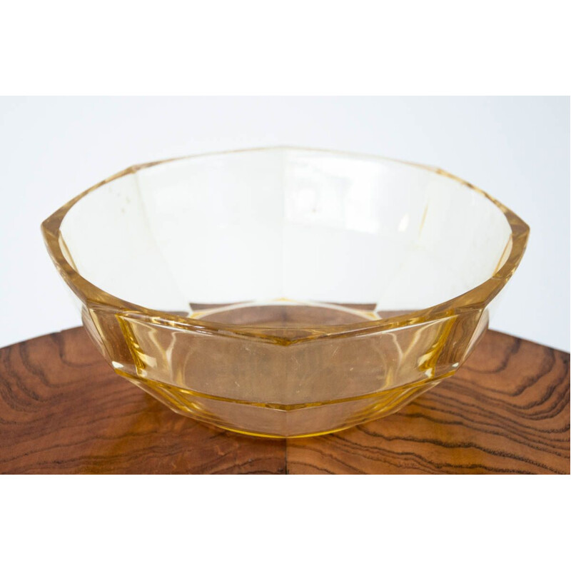 Vintage yellow glass bowl