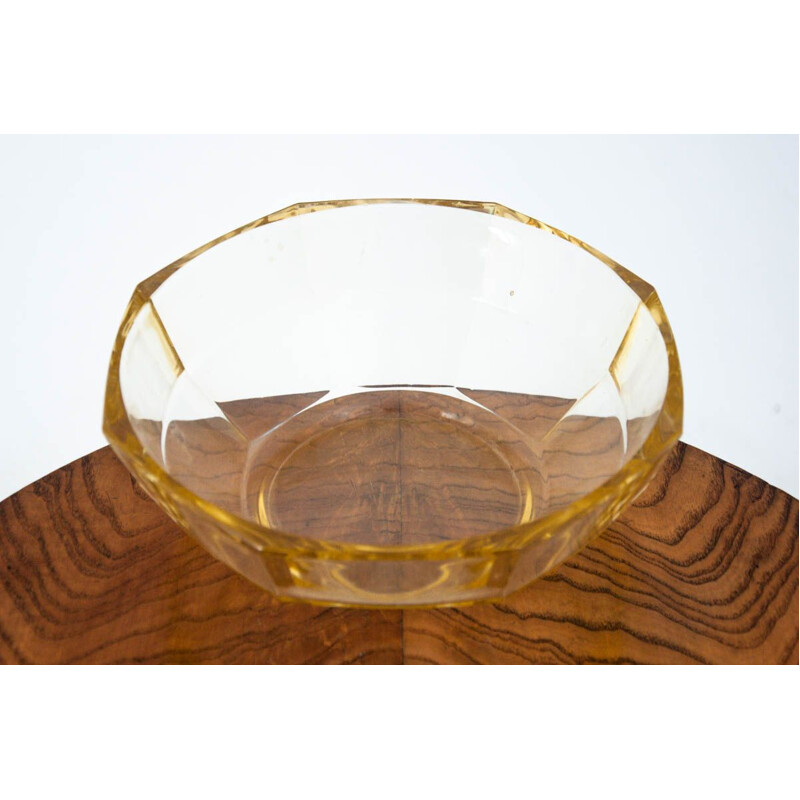 Vintage yellow glass bowl