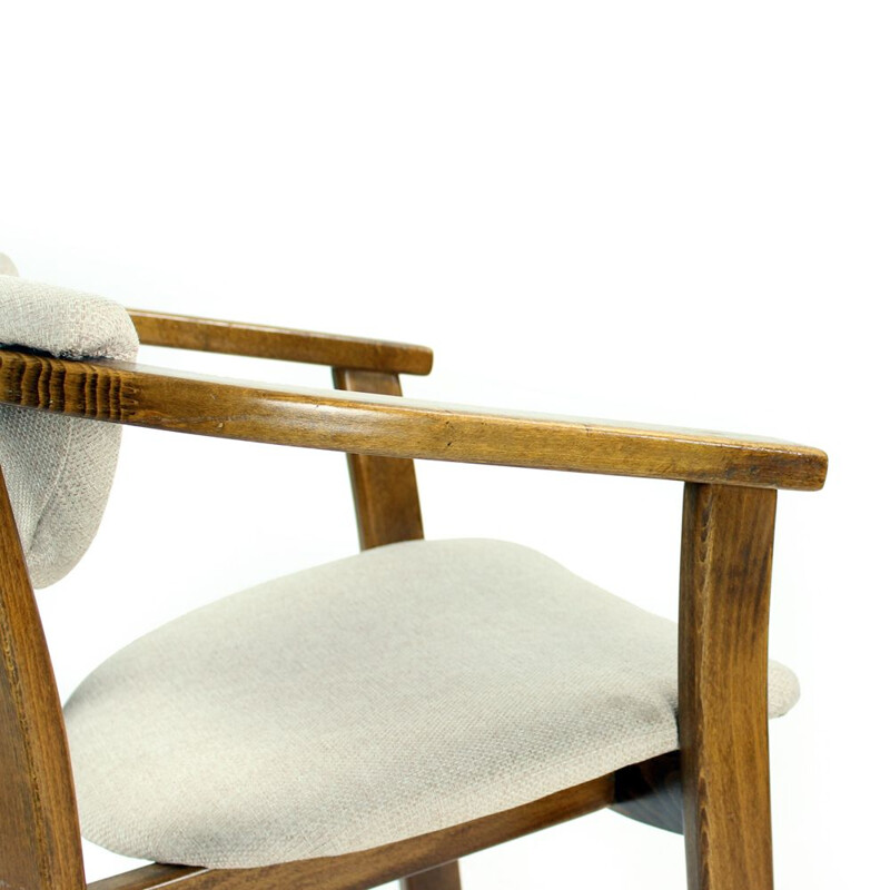 Vintage Wooden Armchair, Czechoslovakia 1970s